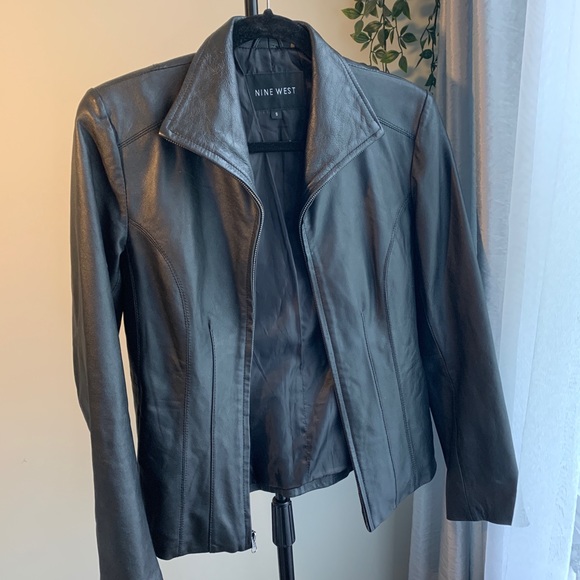 Faux leather leather jacket